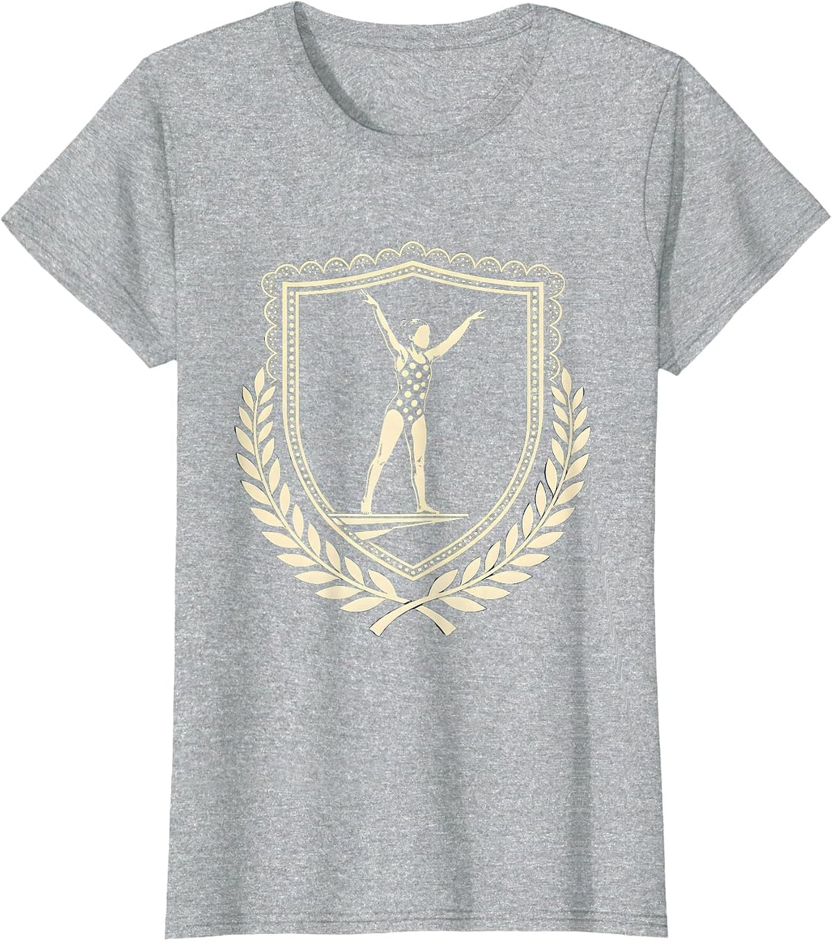 Women's Polka Dot Swimmer Diving Board Graphic Tee T-Shirt - Heather Grey