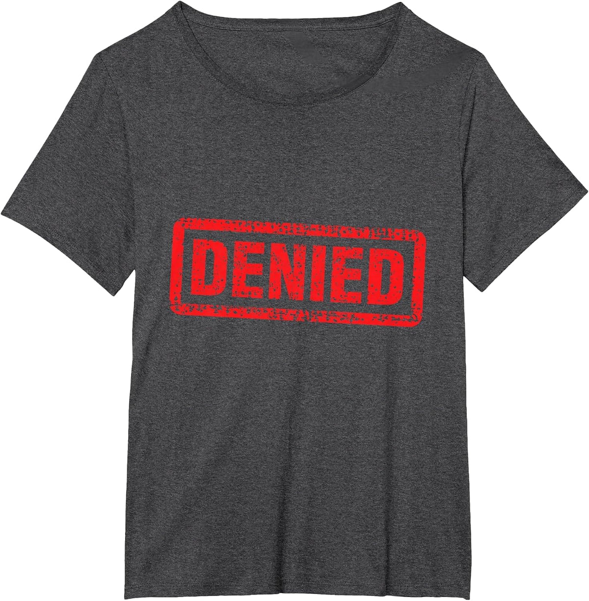Denied Grunge Distressed Stamp T-Shirt - Dark Heather Grey