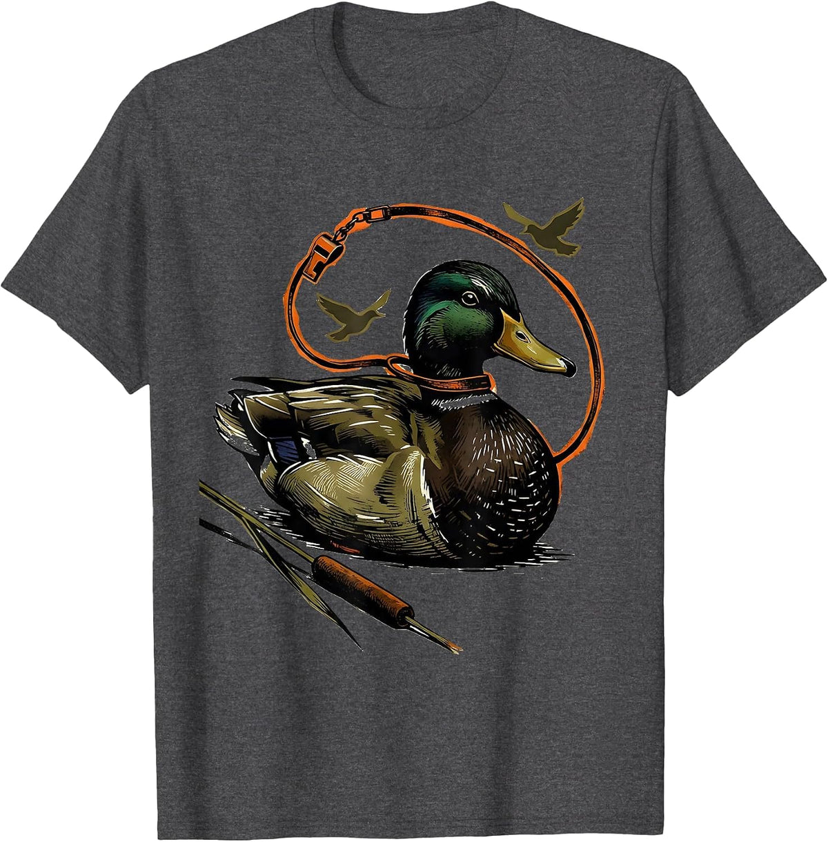 Men's Duck Decoy Mallard Hunter Humor Novelty Gift T-Shirt - Dark Heather Grey