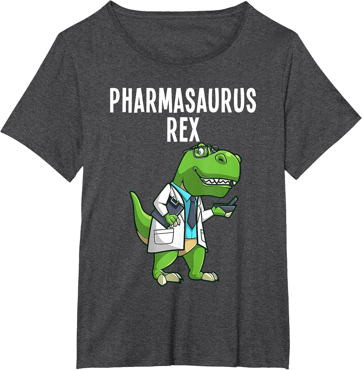 Pharmasaurus Rex Shirt Pharmacy Dinosaur Pharmacists Lover T-Shirt - Dark Heather Grey