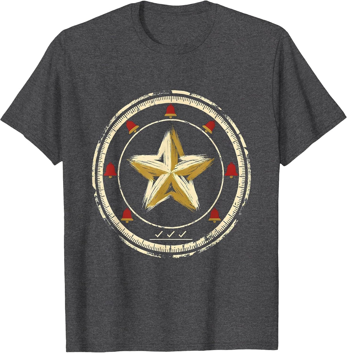 Men's Sealed Badge Teacher Squad Christmas Humor T-Shirt - Dark Heather Grey