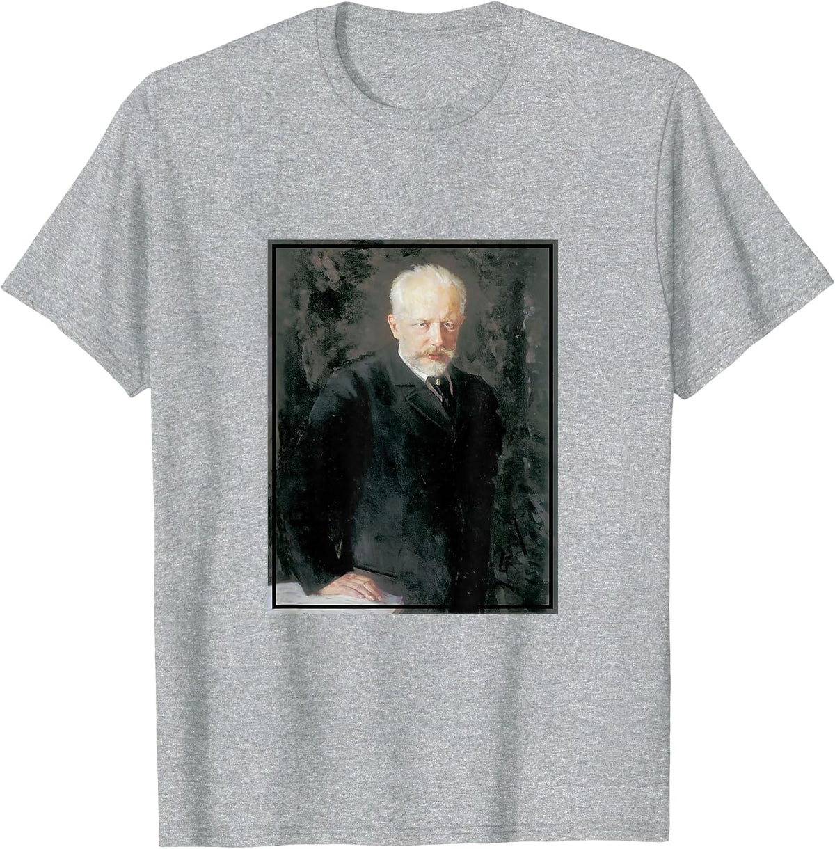 Pyotr Ilyich Tchaikovsky Painting Portrait (1893) T-Shirt - Heather Grey
