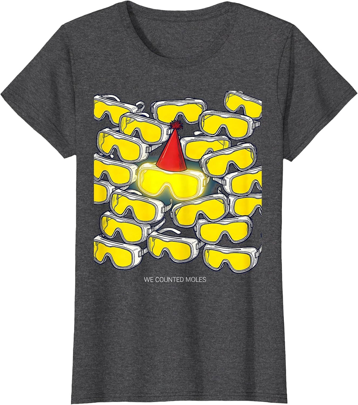 Women's We Counted Moles Funny Chemistry Mole Day Science Student T-Shirt - Dark Heather Grey