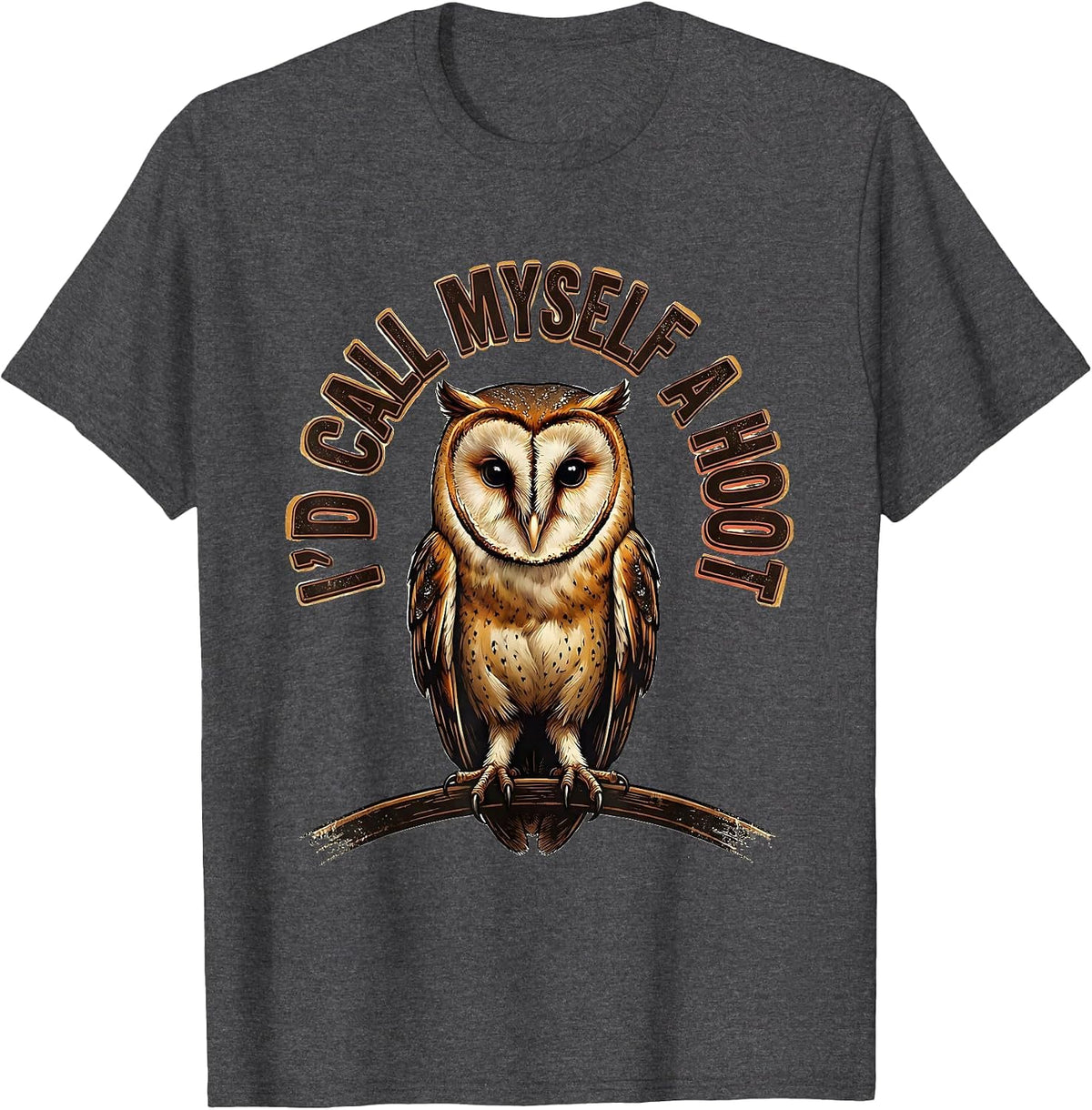Men's I'd Call Myself A Hoot Vintage Owl Bird Lover Funny T-Shirt - Dark Heather Grey