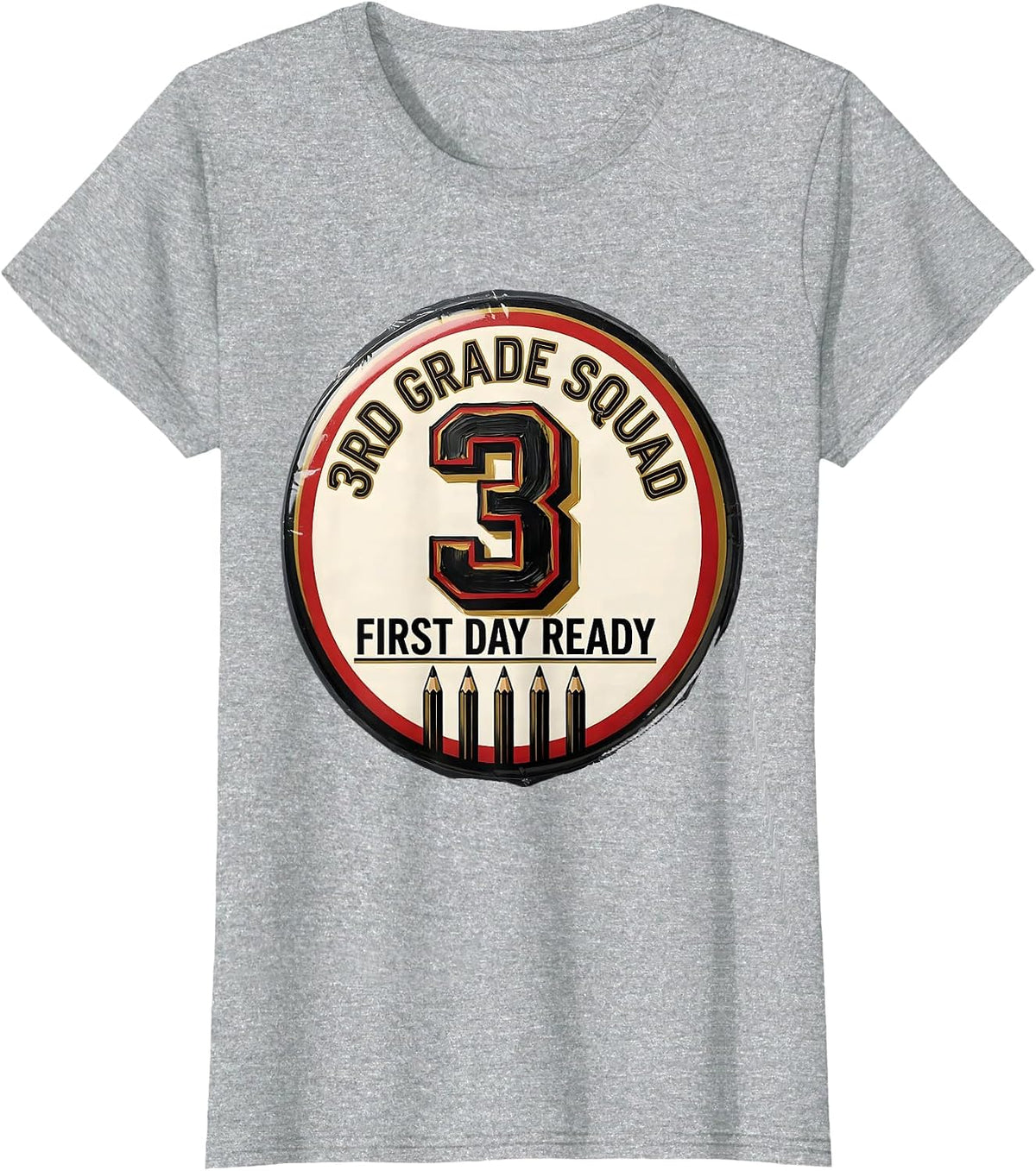 Women's 3rd Grade Squad First Day Ready Teacher Back To School T-Shirt - Heather Grey