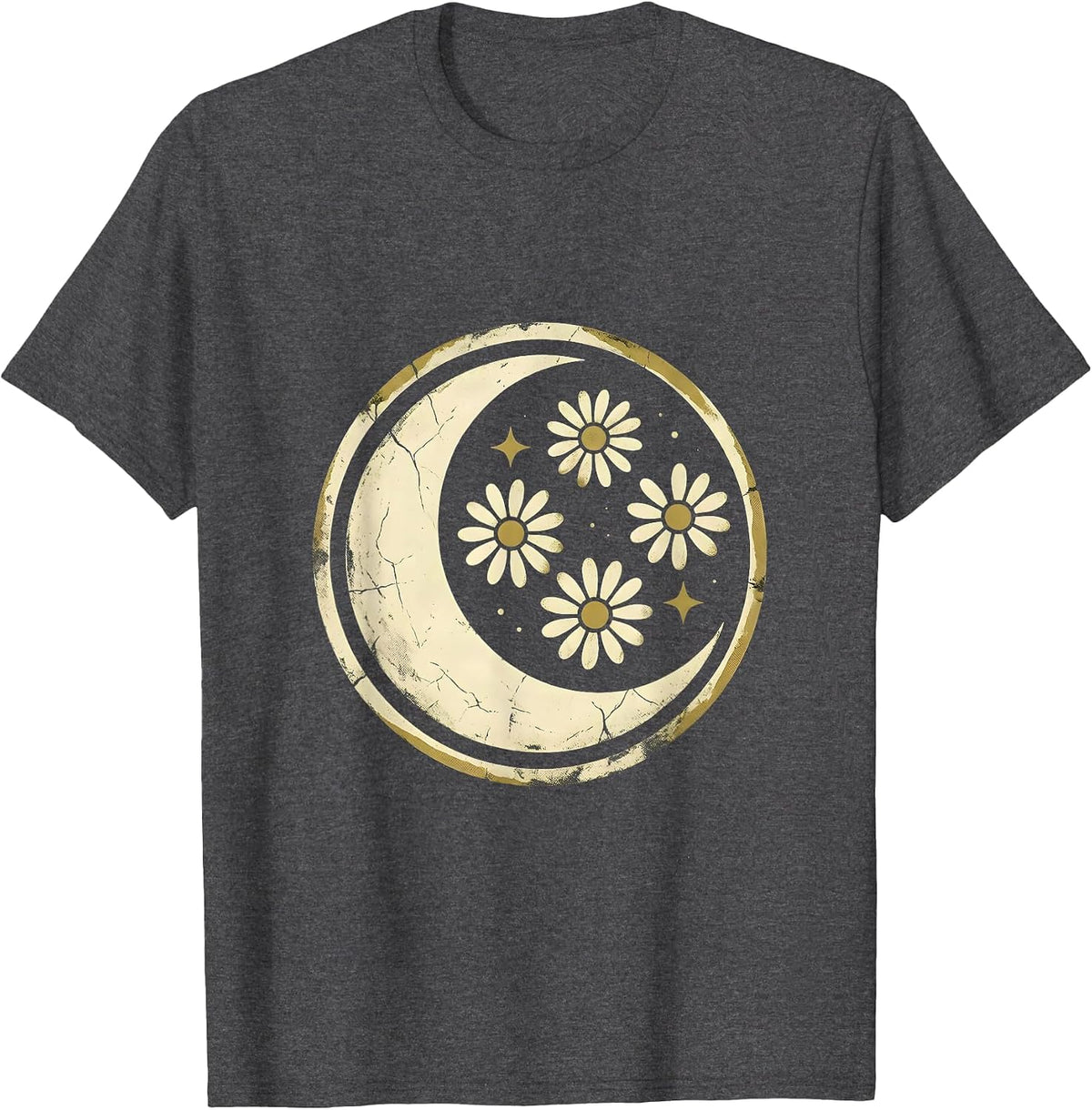 Virgo Wildflower Meadow Botanical Astrology Design T-Shirt - Dark Heather Grey