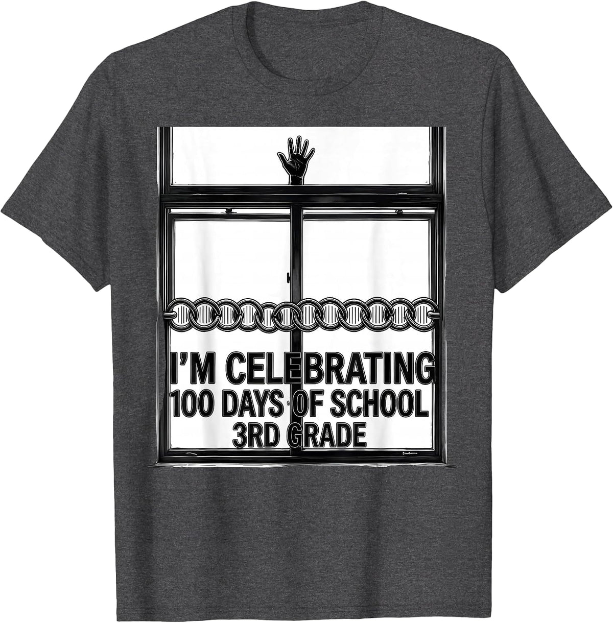 I'm Celebrating 100 Days Of School — 3rd Grade Teacher T-Shirt - Dark Heather Grey
