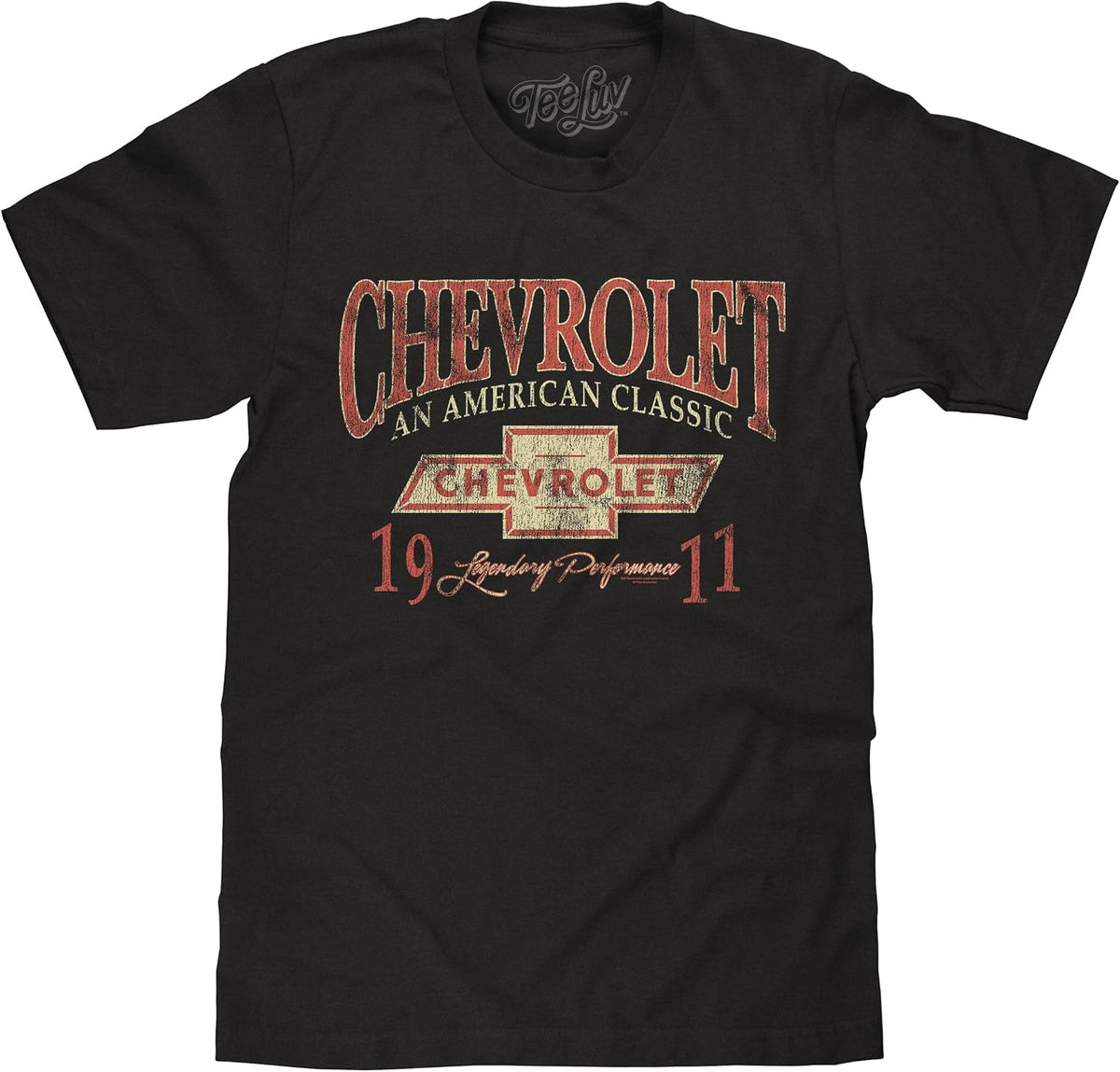 Tee Luv Men's Chevrolet American Classic T-Shirt - Vintage Black