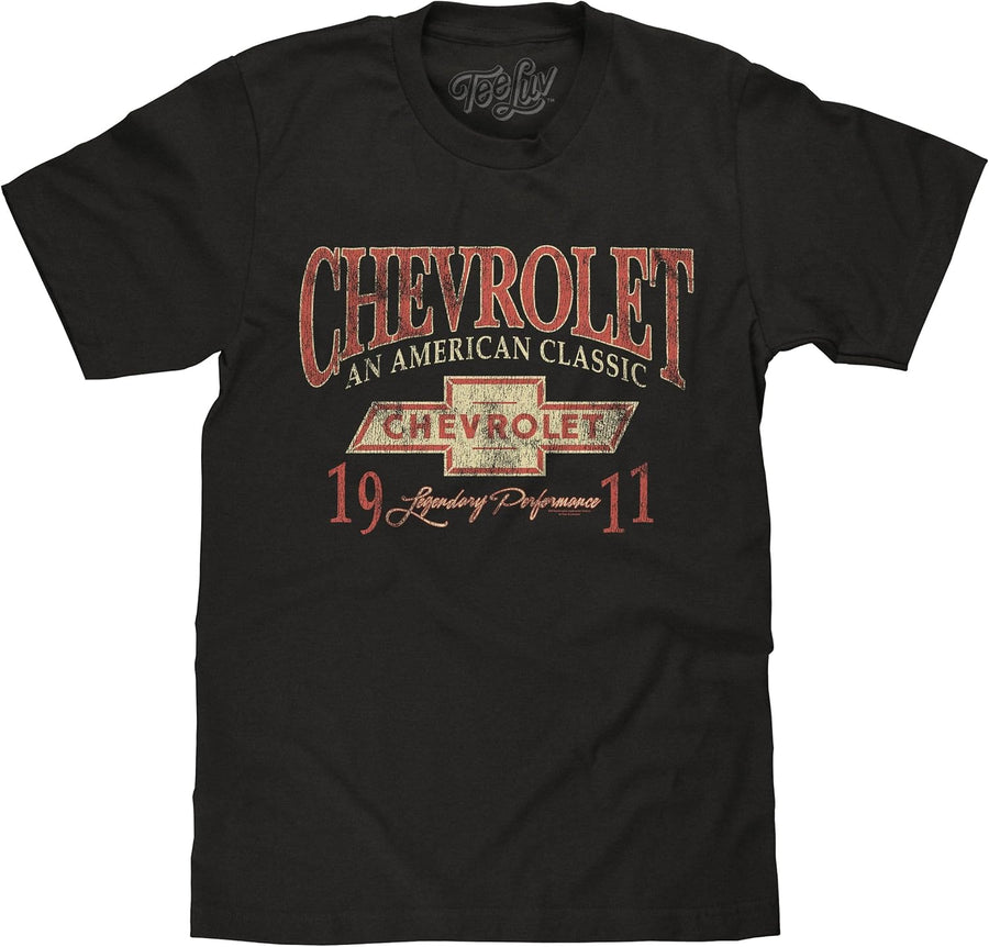 Tee Luv Men's Chevrolet American Classic T-Shirt - Vintage Black