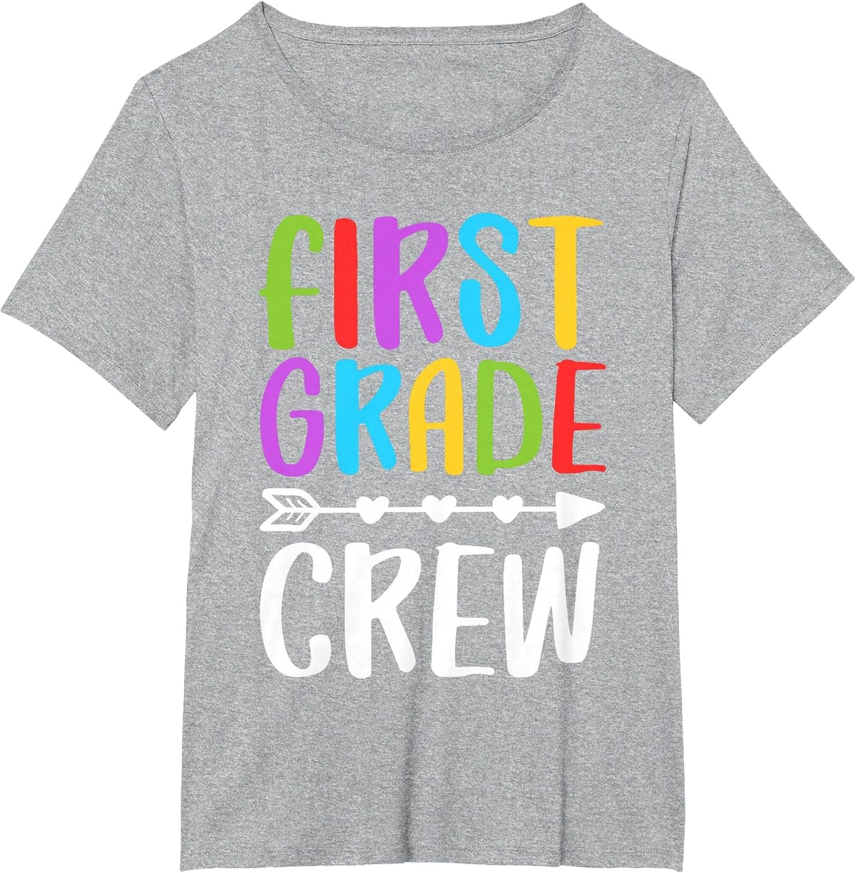 First Grade Crew Shirt 1st Grade Boy Girl Student Teacher T-Shirt - Heather Grey