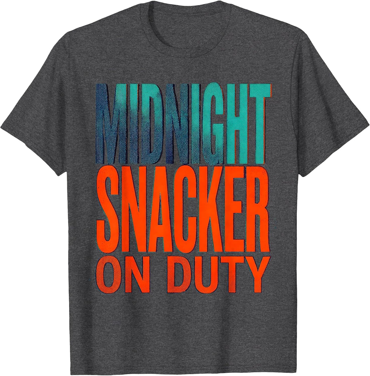 Men's Midnight Snacker On Duty Raccoon Design T-Shirt - Dark Heather Grey
