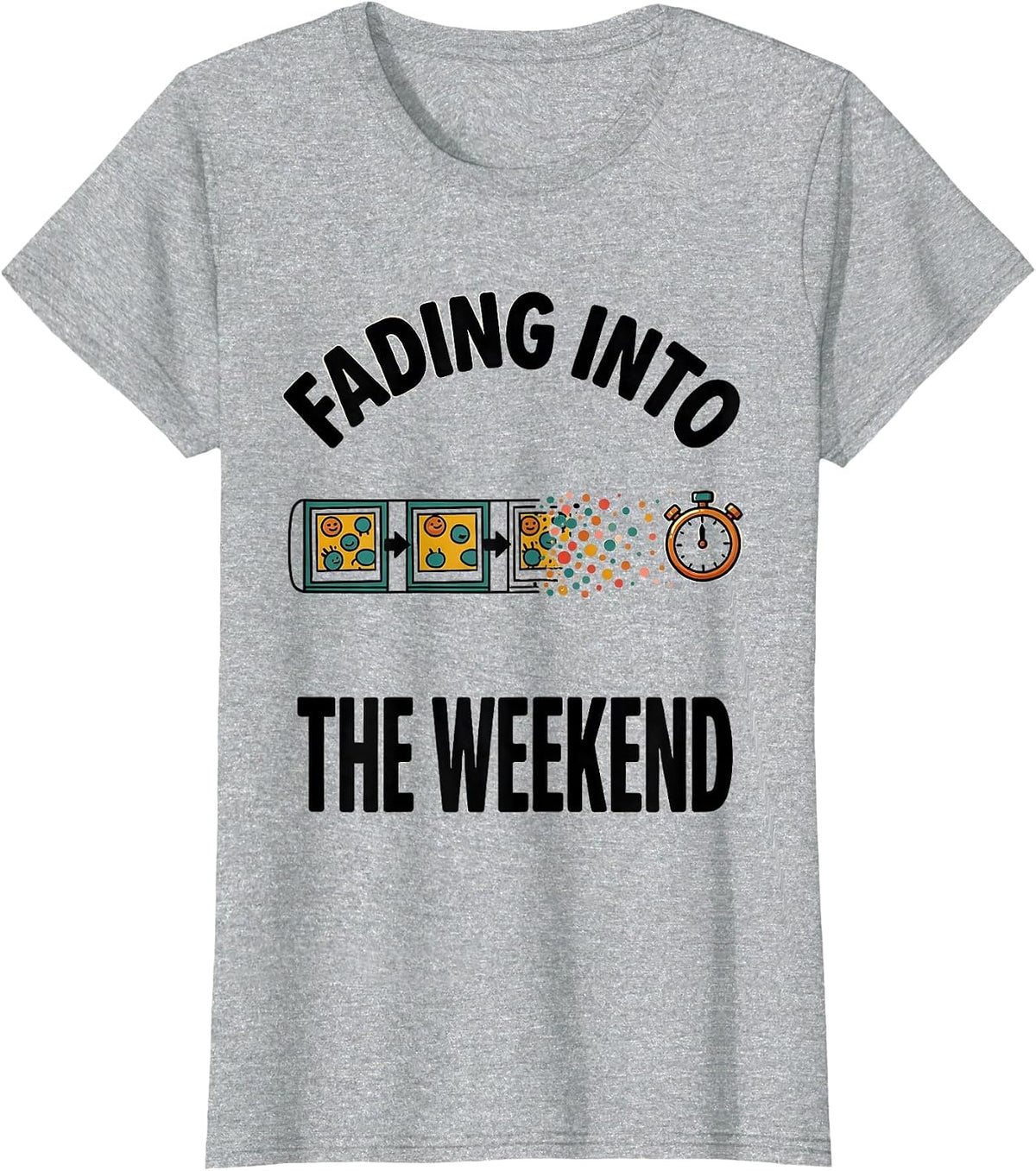 Women's Fading Into The Weekend Cartoon ABA Behavior Analyst RBT T-Shirt - Heather Grey