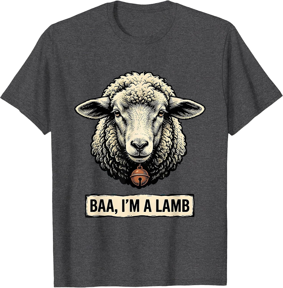 Baa I'm a Lamb Funny Sheep Costume Farm Animal Humor T-Shirt - Dark Heather Grey