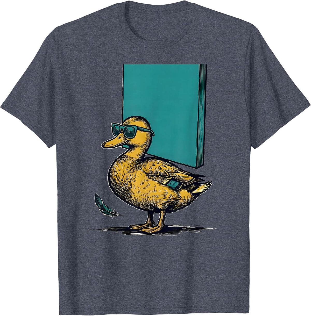 Duck Sunglasses Funny Novelty Gift for Duck Lovers T-Shirt - Heather Blue
