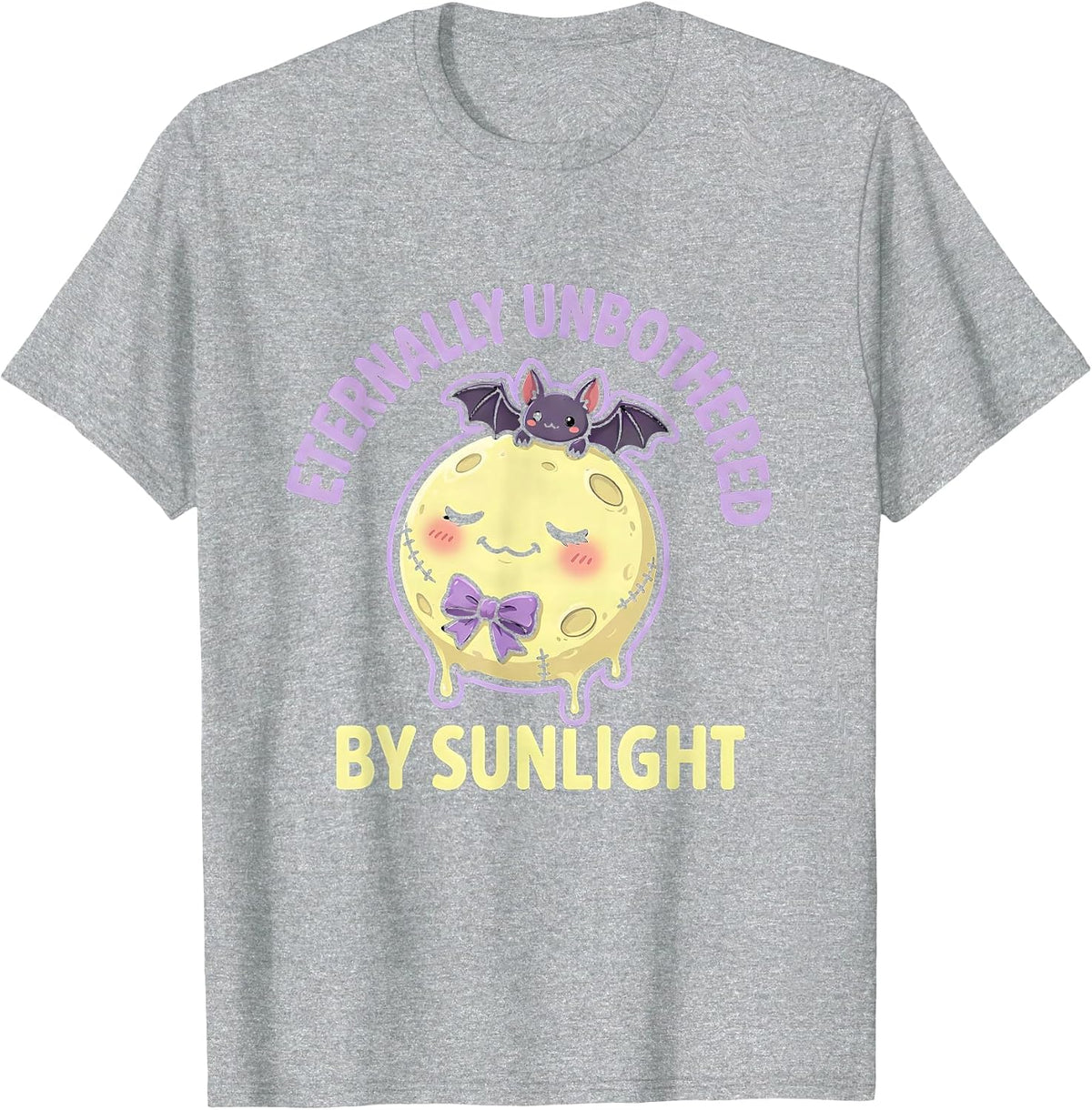 Men's Eternally Unbothered By Sunlight Goth Design T-Shirt - Heather Grey