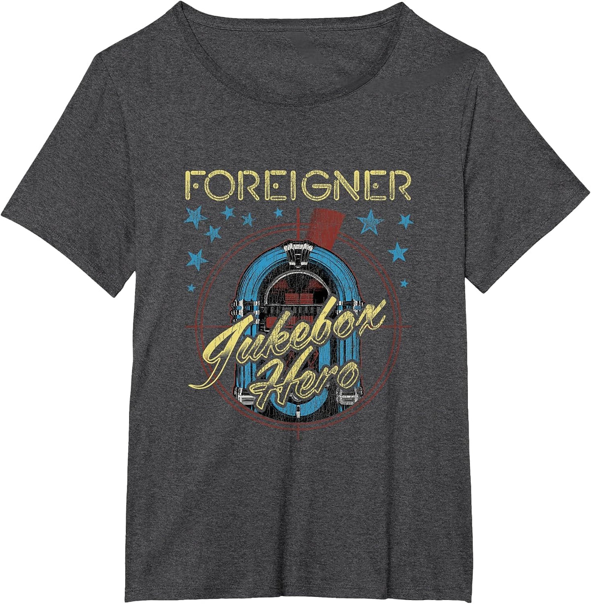 Foreigner Rock Band Jukebox American Cladsic PAPL2696 T-Shirt - Dark Heather Grey