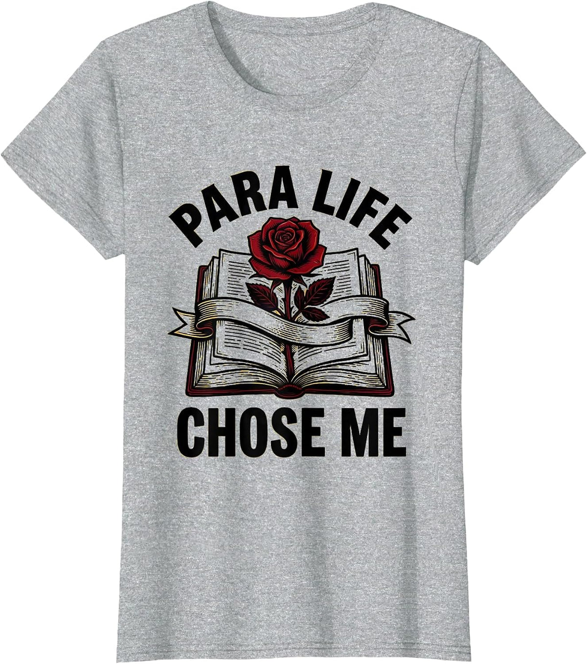 Women's Para Life Chose Me Paraprofessional Design T-Shirt - Heather Grey