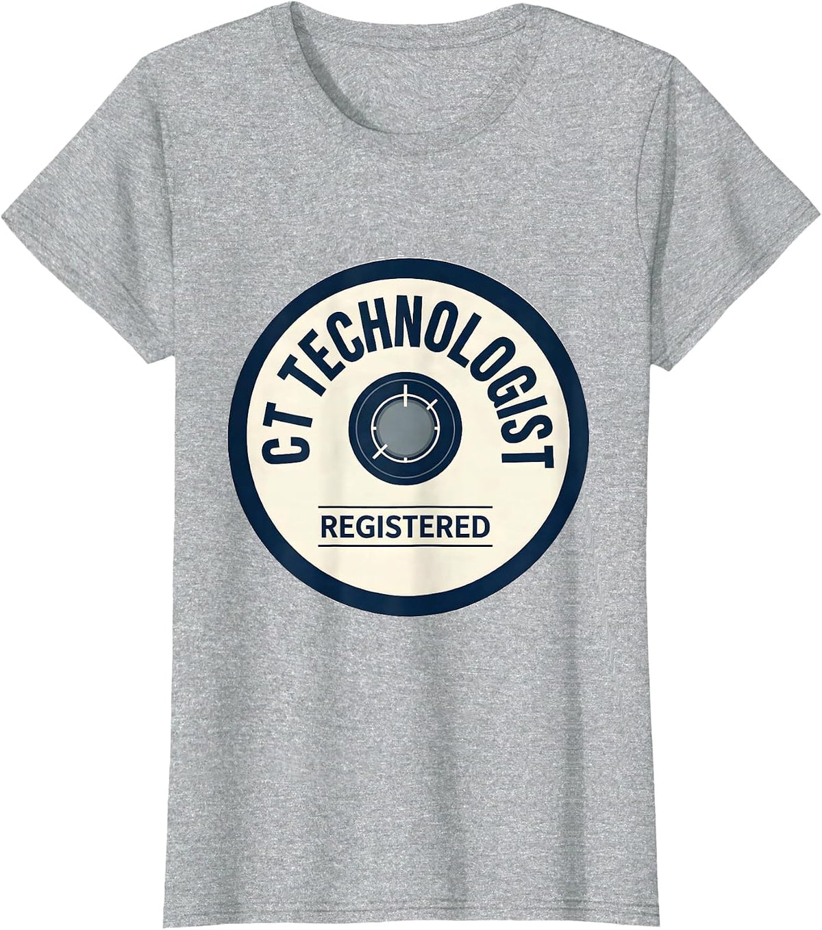 Women's CT Technologist Registered Radiology Tech Emblem Badge T-Shirt - Heather Grey