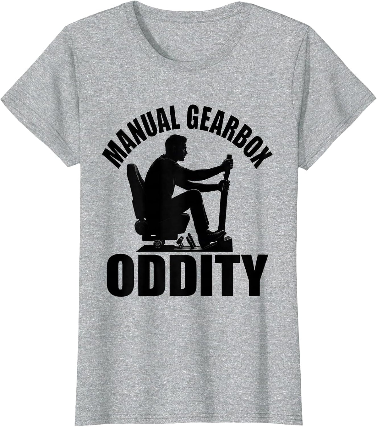 Manual Gearbox Oddity Funny Car Guy Stick Shift Driver T-Shirt - Heather Grey