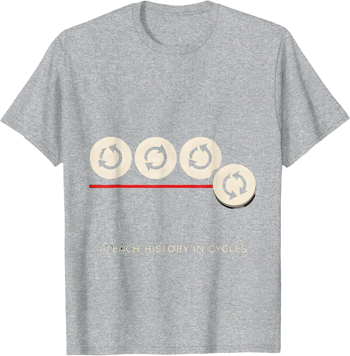 Men's I Teach History In Cycles Funny History Teacher Gift T-Shirt - Heather Grey
