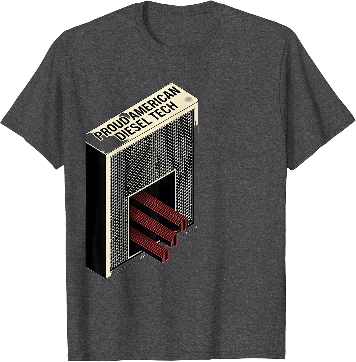 Men's Proud American Diesel Tech Patriotic Diesel Tech Gift T-Shirt - Dark Heather Grey