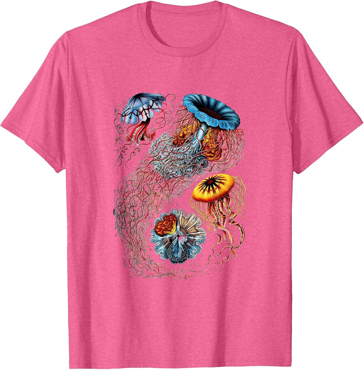 Under the Ocean Marine Jellyfish Shirt T-Shirt - Pink Heather