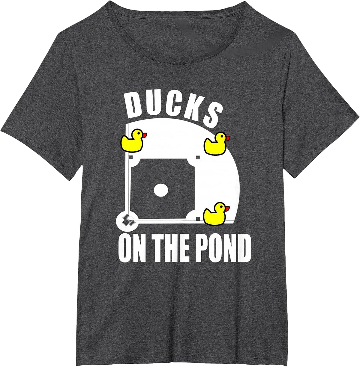 Ducks on the Pond Baseball T Shirt T-Shirt - Dark Heather Grey