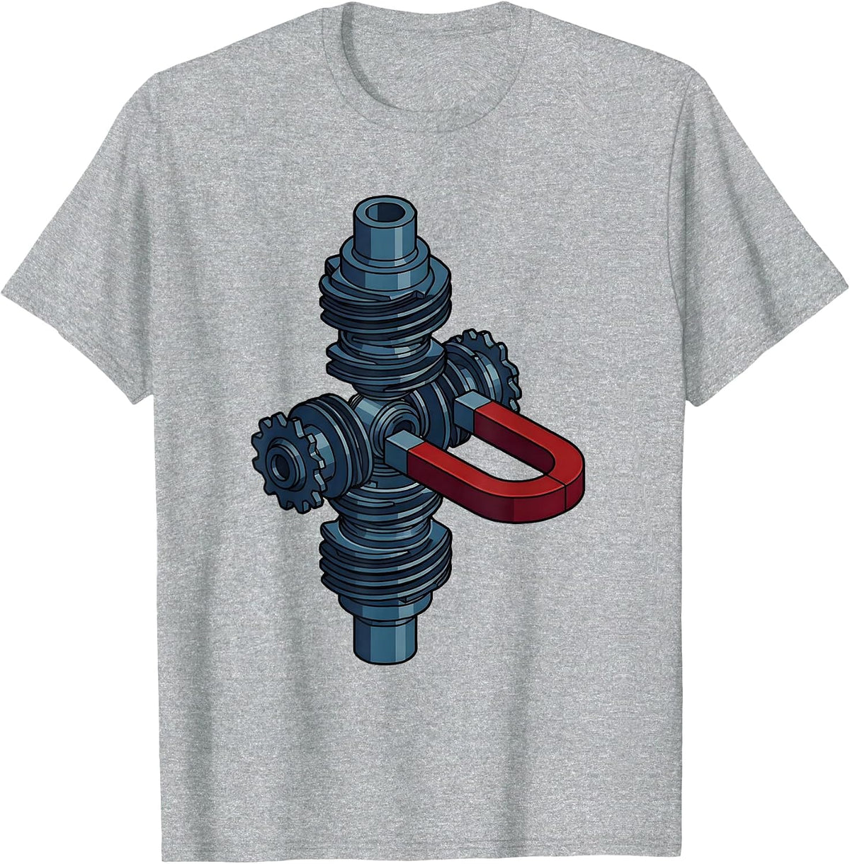 Men's Valley Forge Automotive Crankshaft Magnet Graphic T-Shirt - Heather Grey
