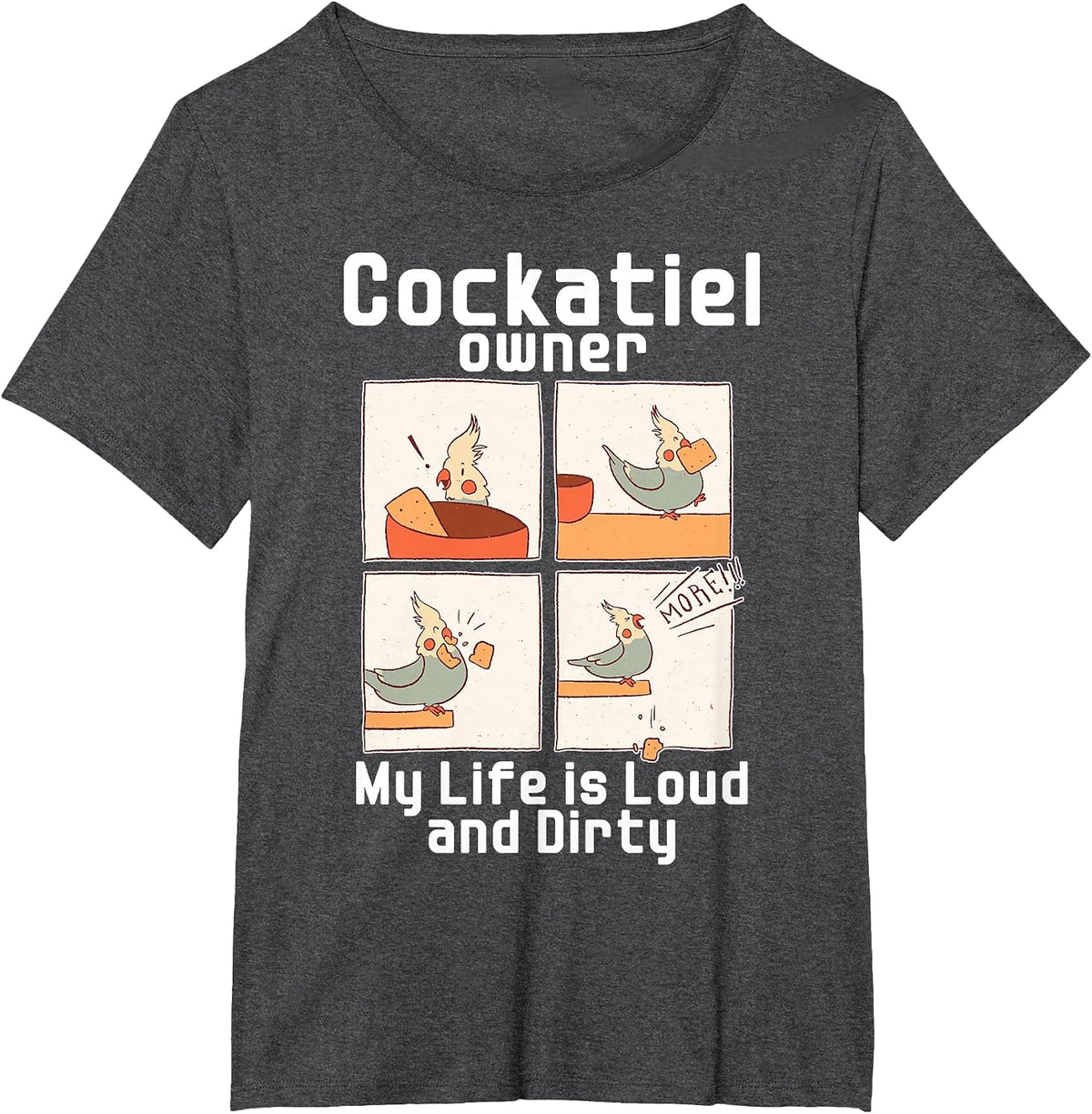 Cockatiel Owner Funny Cockatiel T-Shirt - Dark Heather Grey