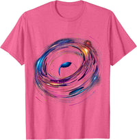 Black Hole Surrealist T-Shirt - Pink Heather