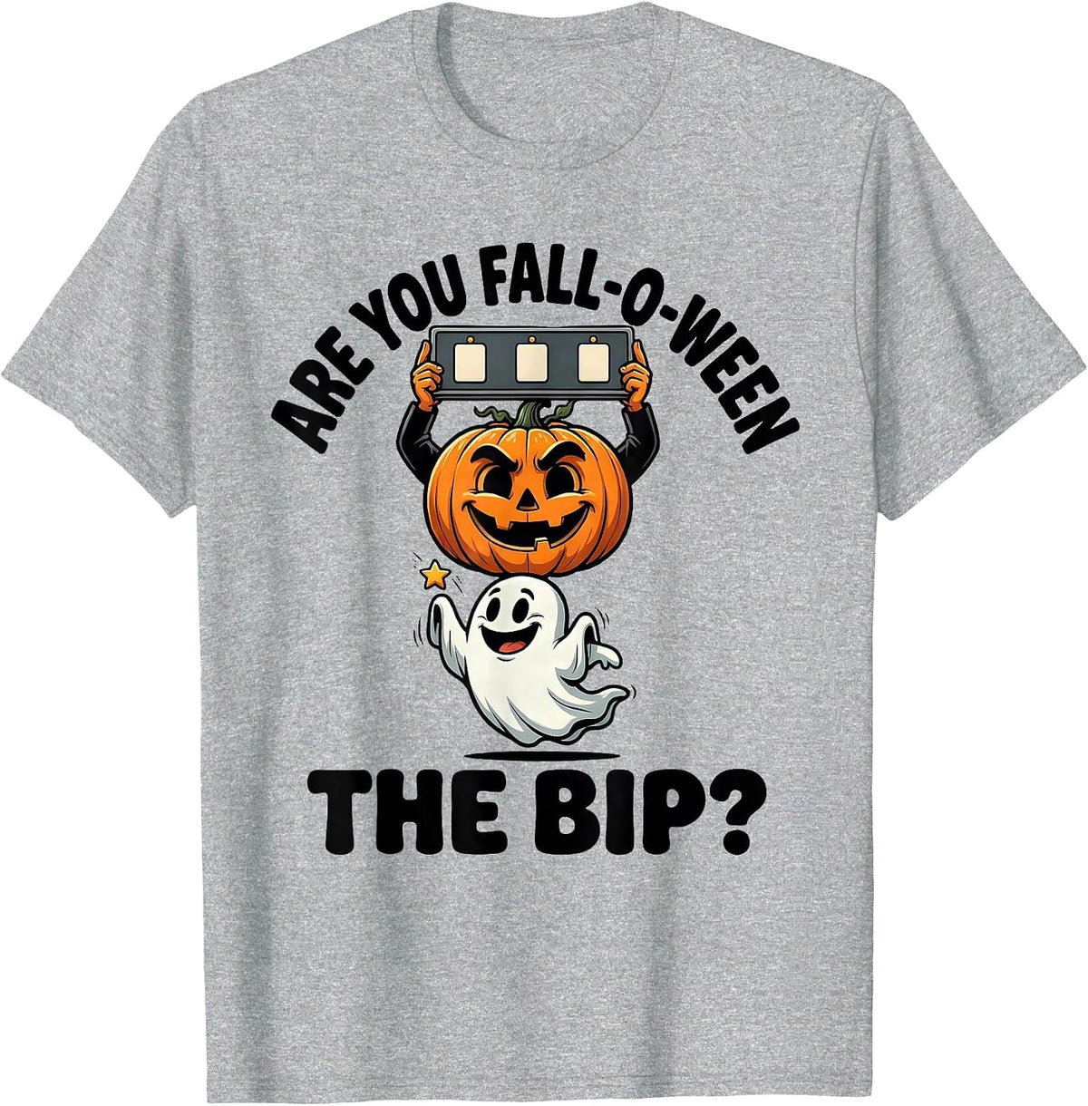 Men's Are You Fall-O-Ween The BIP Funny Teacher Halloween Ghost T-Shirt - Heather Grey
