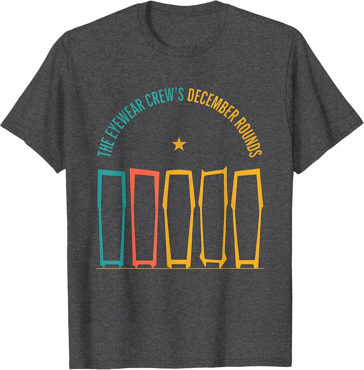 Men's The Eyewear Crew's December Rounds Funny Optometrist T-Shirt - Dark Heather Grey