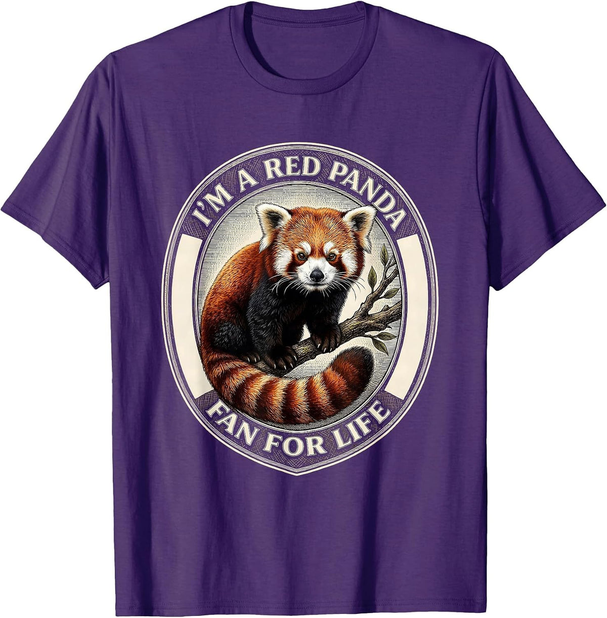 Men's I'm A Red Panda Fan For Life Cute Red Panda Lover Gift T-Shirt - Purple