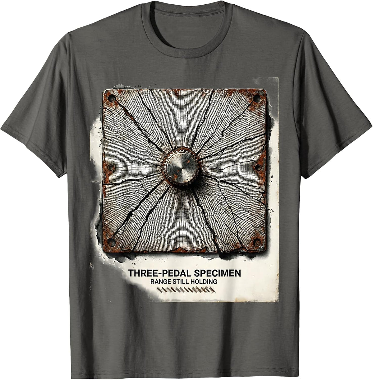 Men's Three-Pedal Specimen, Range Still Holding Car Guy T-Shirt - Asphalt Grey