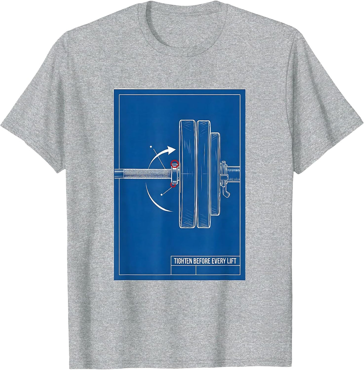 Men's Tighten Before Every Lift Funny Gym Workout Weightlifting T-Shirt - Heather Grey