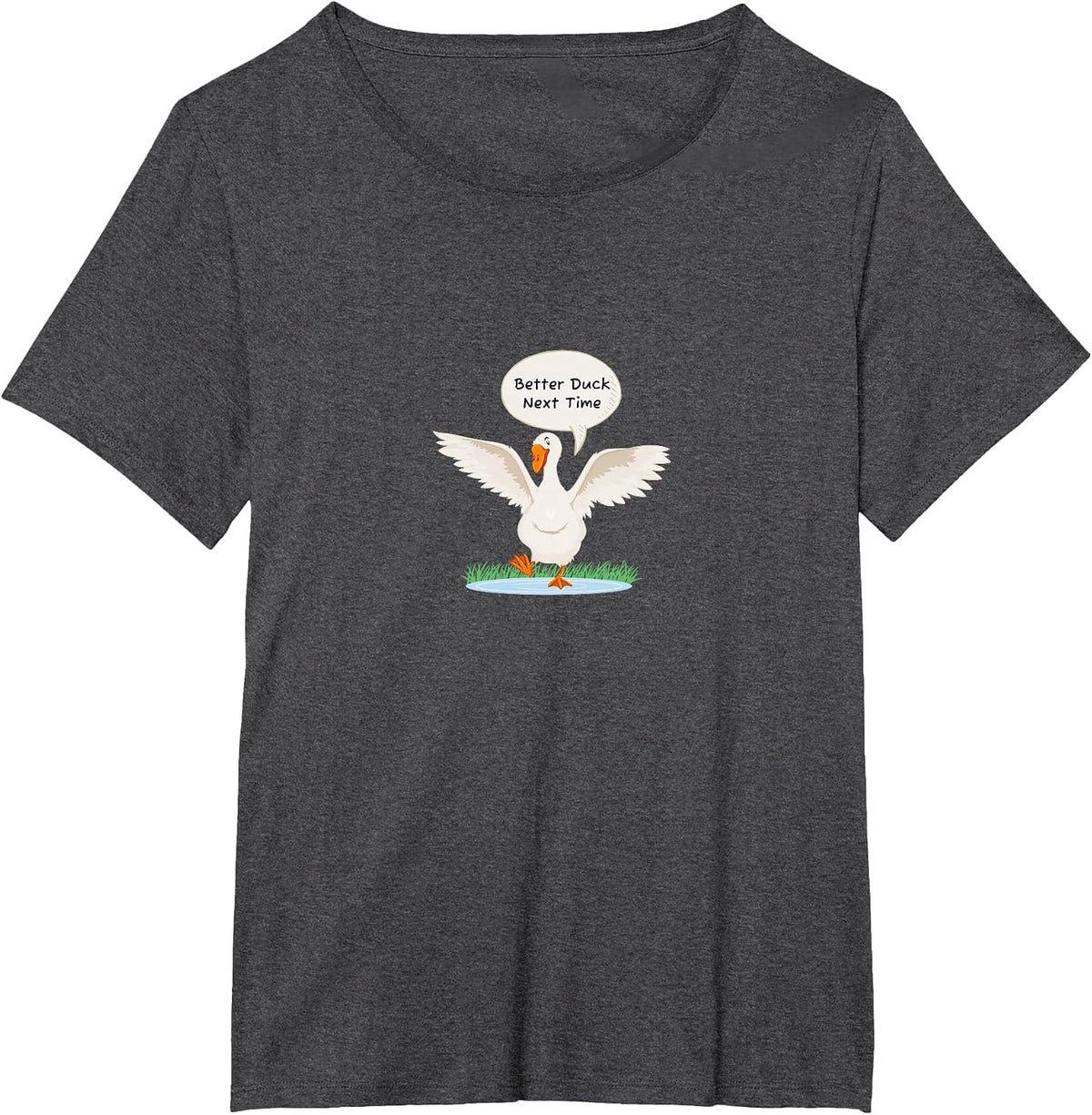 Yellow Dodgeball Better Duck Next Time Gaga Ball Playing T-Shirt - Dark Heather Grey