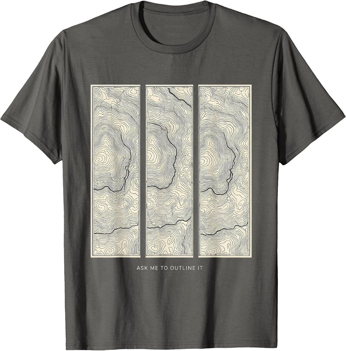 Men's Ask Me To Outline It Funny History Teacher Back To School T-Shirt - Asphalt Grey