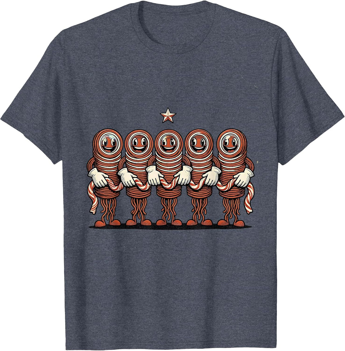 Retro Cartoon Trial Lens Characters Optometrist Christmas T-Shirt - Heather Blue