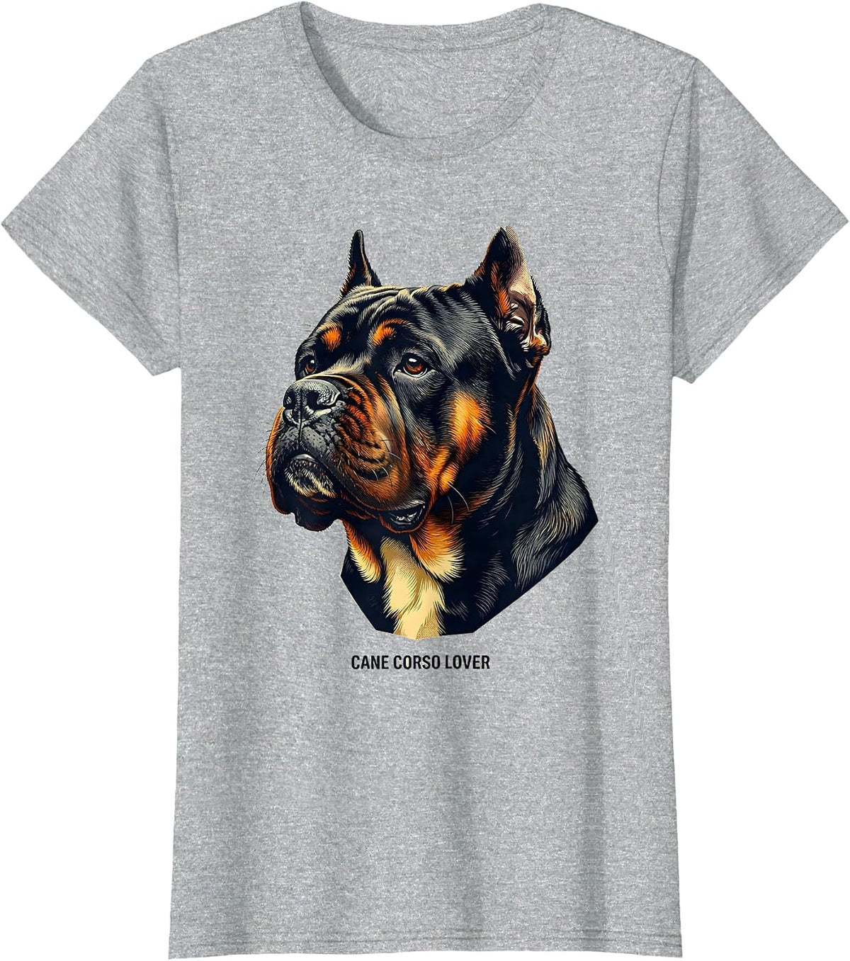 Cane Corso Lover Screenprint Poster Dog Owner Pride T-Shirt - Heather Grey