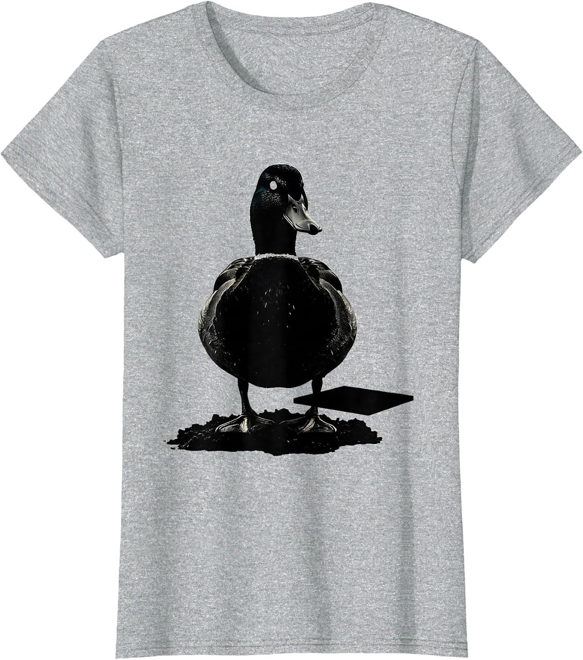 Duck Silhouette Funny Novelty Gift for Duck Lovers T-Shirt - Heather Grey