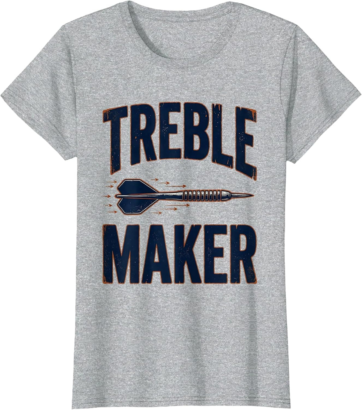 Treble Maker Vintage Funny Dart Player League Humor T-Shirt - Heather Grey