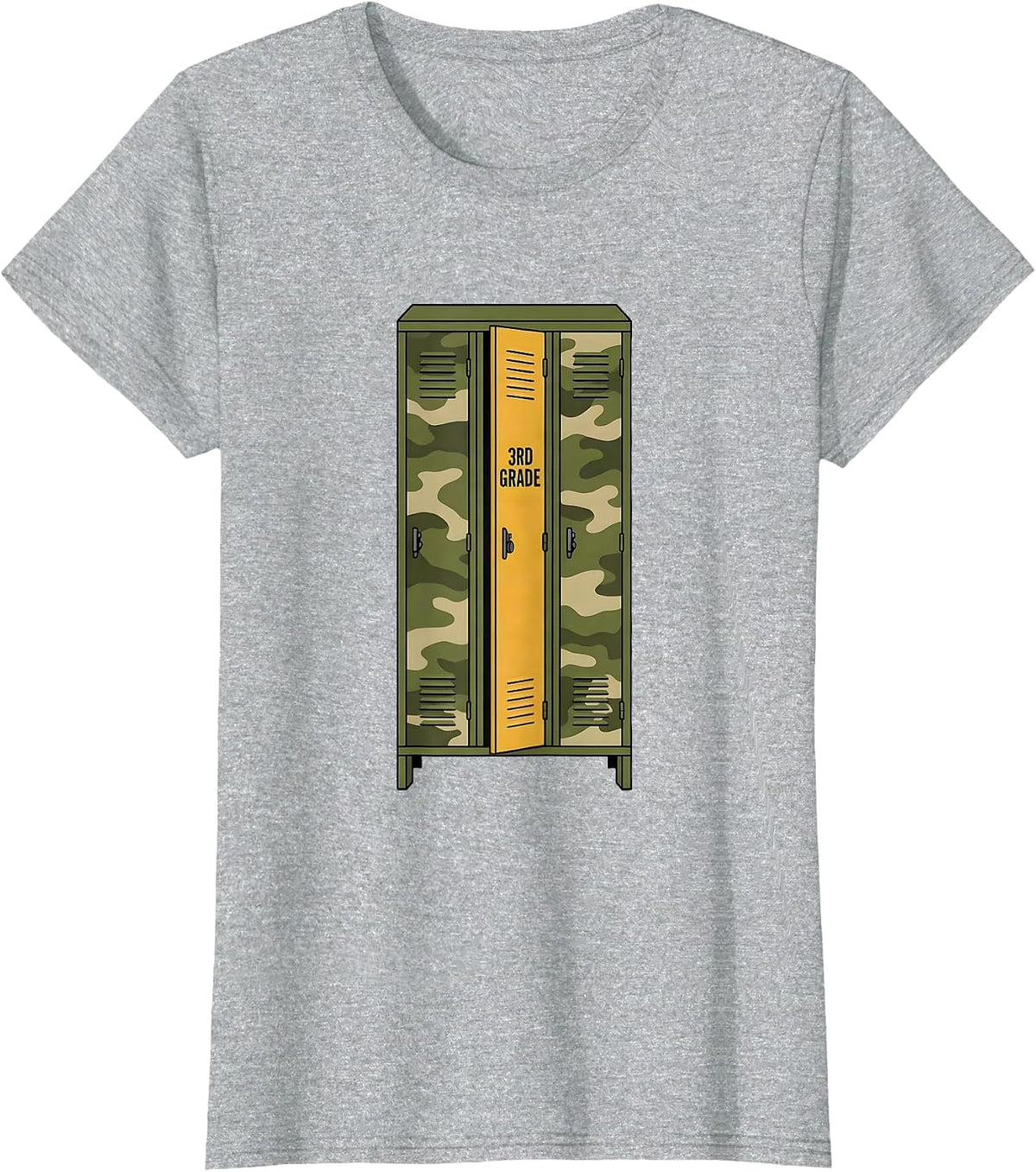 3rd Grade Camo Back To School Boys Teachers Grade Level T-Shirt - Heather Grey