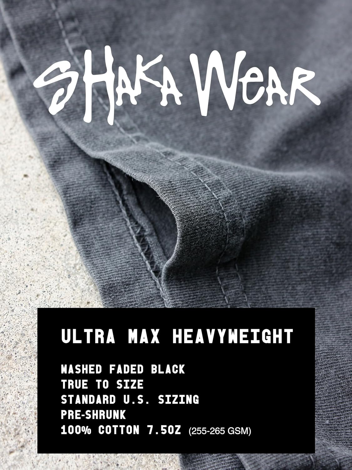 U.S.A. MAX-Heavyweight Faded Shaka Wear Oversized 7.5oz Cotton Tshirt for Men & Women of Animal Paintings - size chart