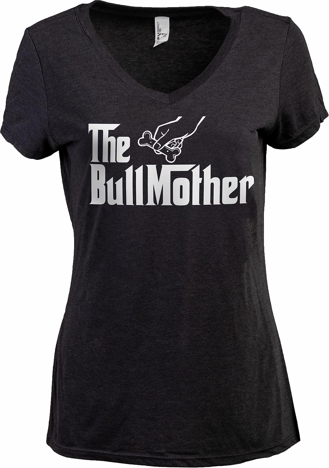 The Dogmother | Funny Cute Dog Mother Mom Owner Pet Doggo Pup Women V-Neck T-Shirt - Bulldog