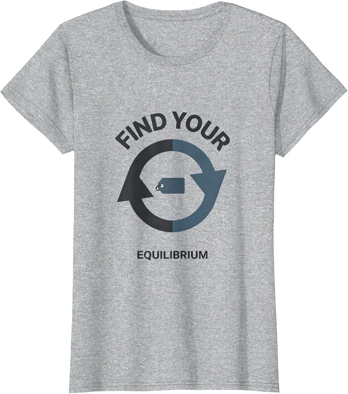 Find Your Equilibrium Minimalist Chemistry Teacher Science T-Shirt - Heather Grey
