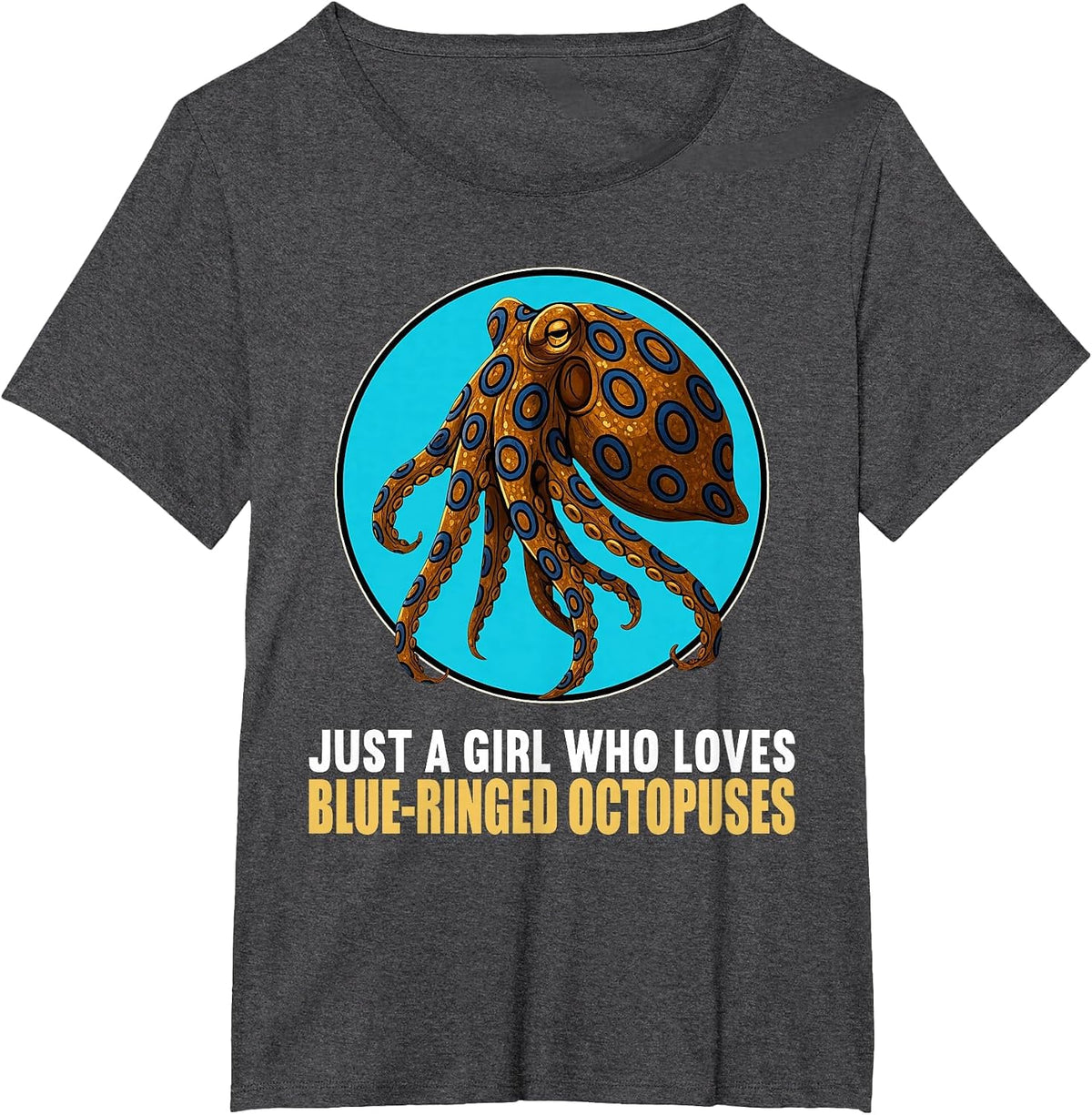 Blue-Ringed Octopuses Blue-Ringed Octopus T-Shirt - Dark Heather Grey