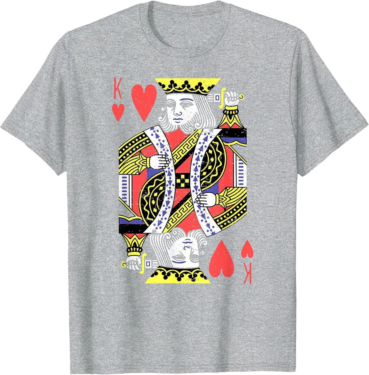 King of Hearts Playing Card Halloween Costume Valentines Men T-Shirt - Heather Grey