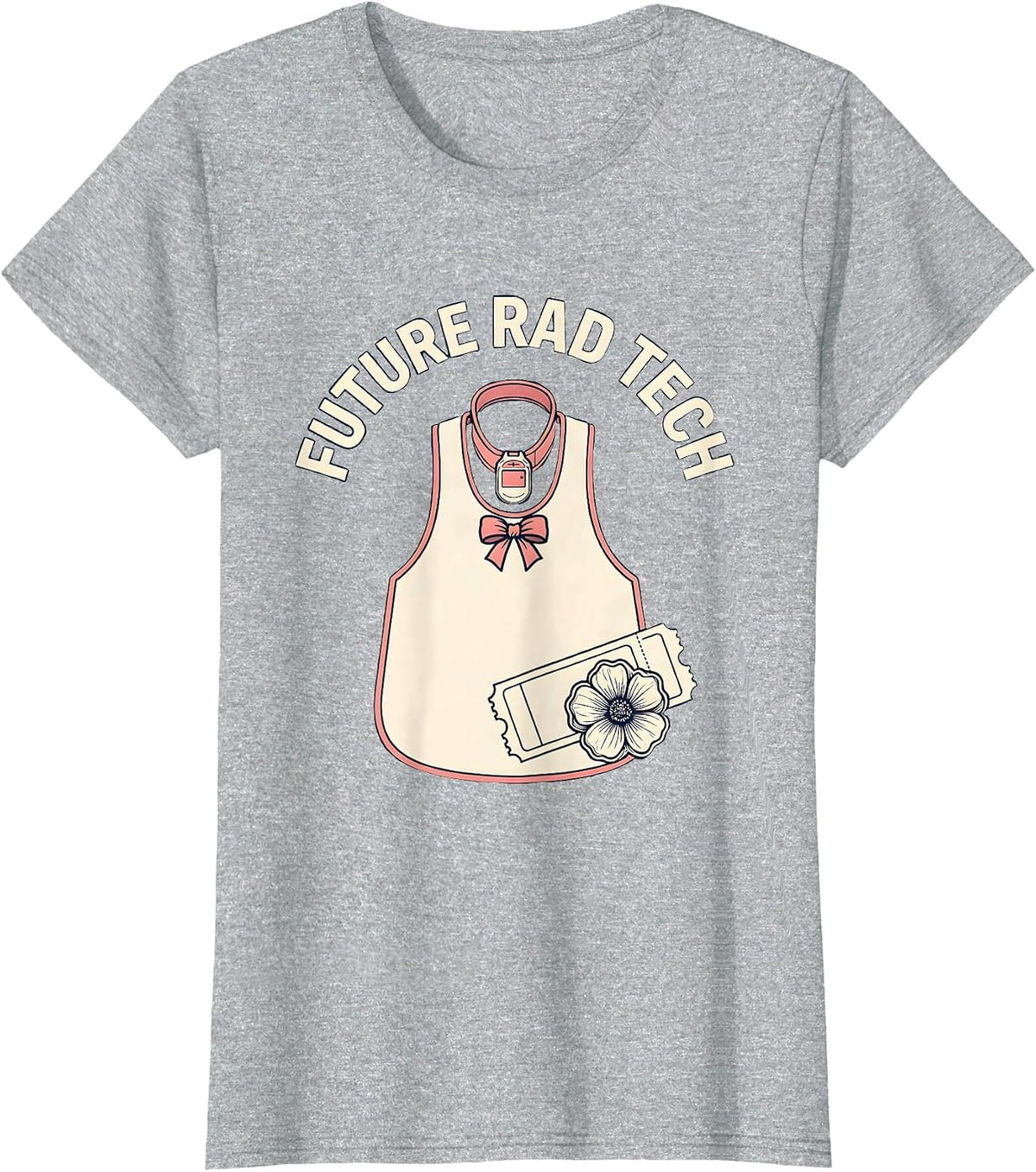 Future Rad Tech Funny Radiologic Technologist Coquette Bow T-Shirt - Heather Grey