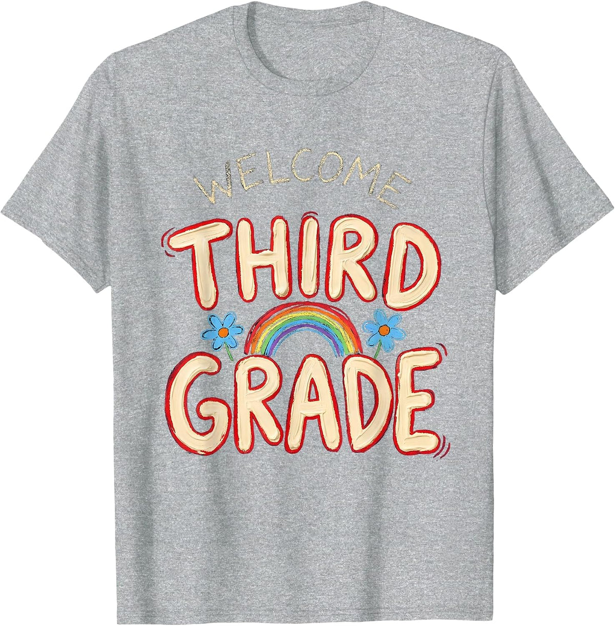 Men's Welcome, Third Grade Naive Kidcore Back To School Teachers T-Shirt - Heather Grey