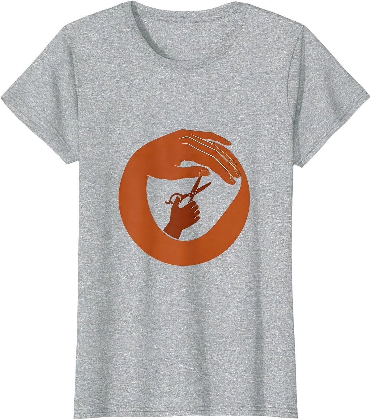 Women's Paraprofessional Guiding Hands Scissors Art T-Shirt - Heather Grey